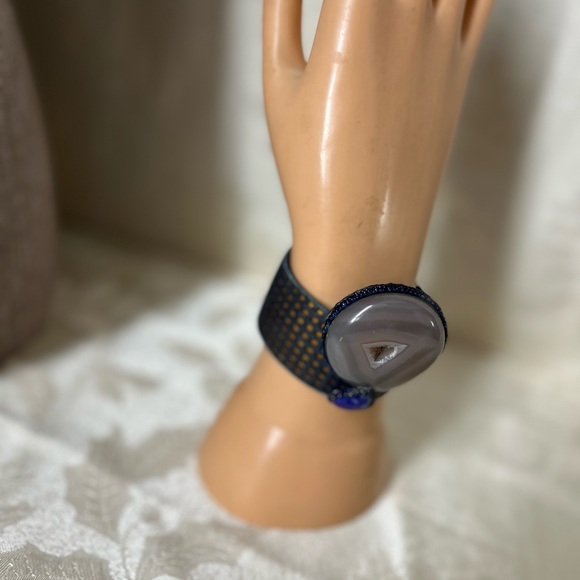 annie hammer Jewelry Vintage Annie Hammer Signed Leather Cuff